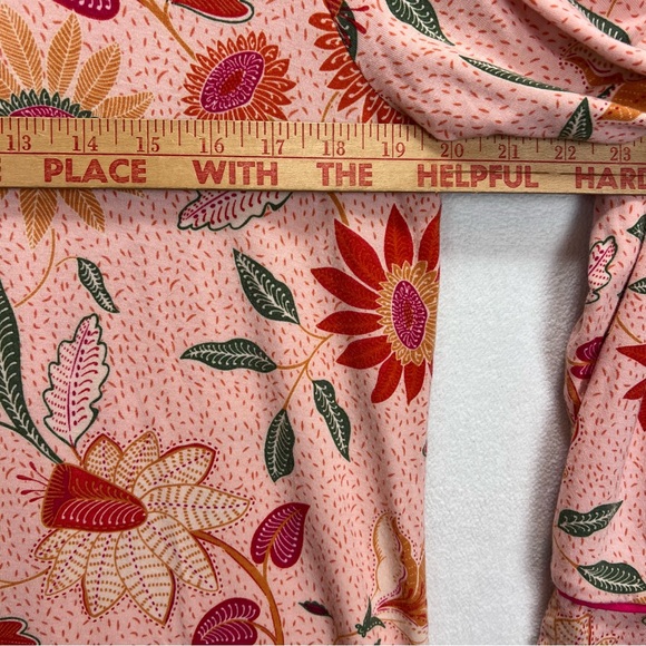 Spartina 449 Sleep Shirt Botanic Garden Peach Long Sleeve Size M Button Up - Picture 4 of 8